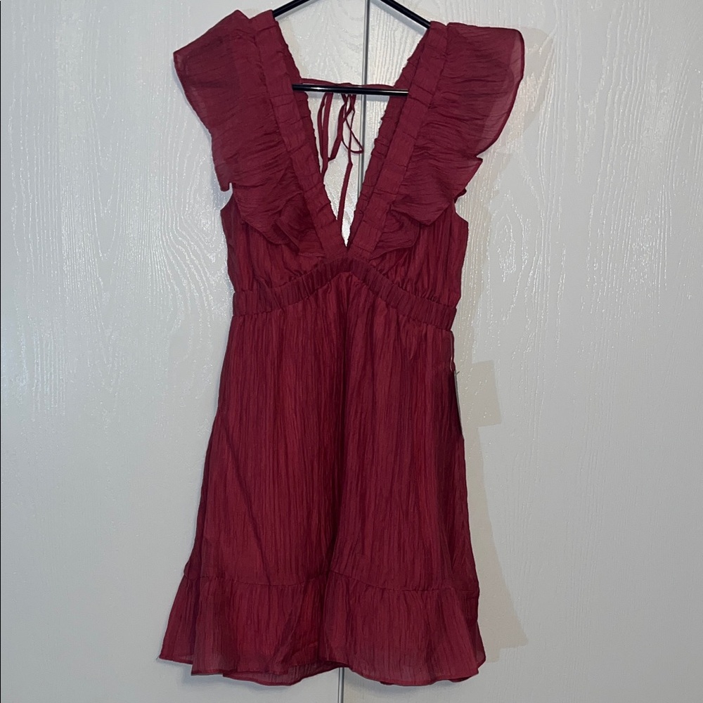 Socialite Double V Ruffle Mini Dress
